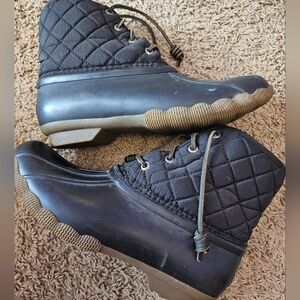 Sperry Black Quilted Winter/ Rain Boots